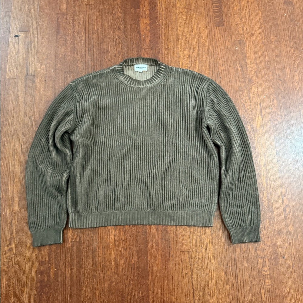 K Two Studios Men's Olive Green Sweater